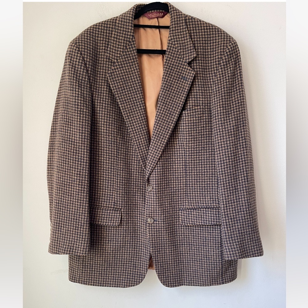 PINCUS BROTHERS MAXWELL Nordstrom Camel Hair Houndstooth 2-Button Sports Jacket